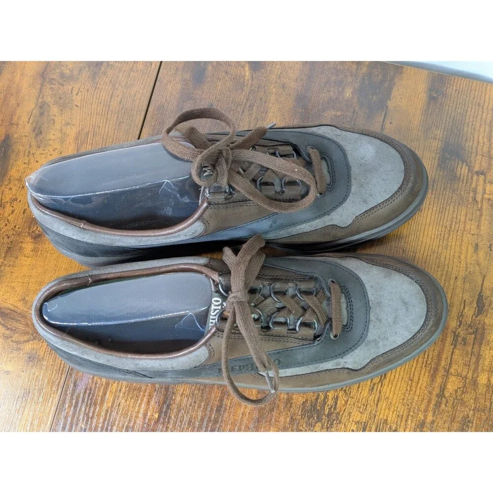 Mephisto Match Mens Sz. 7.5 Suede Comfort Gray/Brown Runoff Walking Casual Shoes